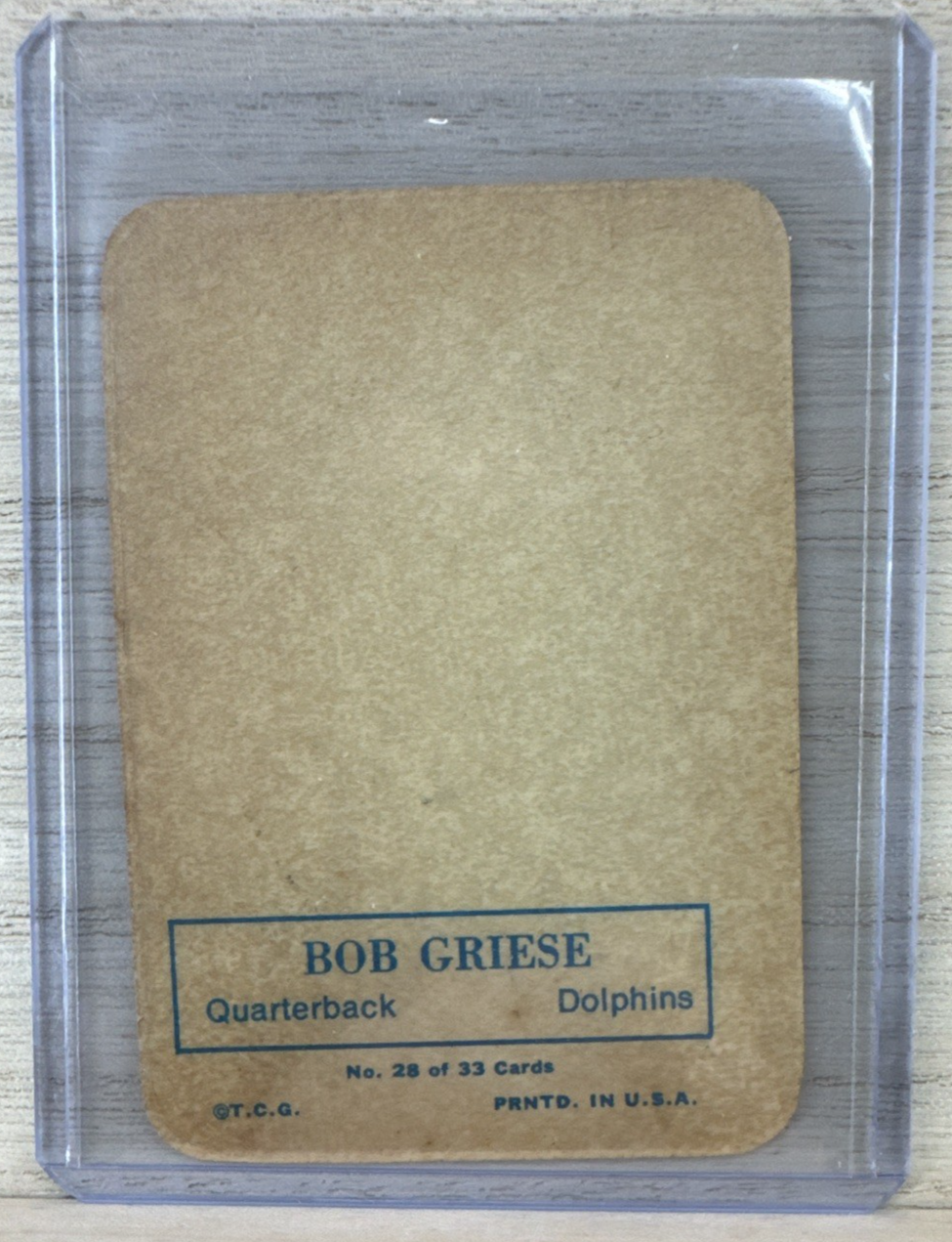 1970 TOPPS Glossy - NFL FOOTBALL CARD - #28 OF 33 Bob Griese