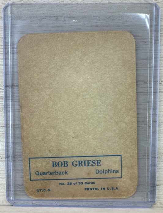 1970 TOPPS Glossy - NFL FOOTBALL CARD - #28 OF 33 Bob Griese