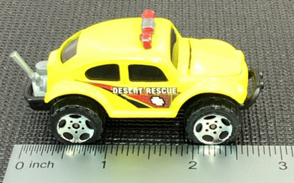 2000 Matchbox - Volkswagen Beetle 4x4 Baja Bug Yellow Car - Sand Desert Rescue