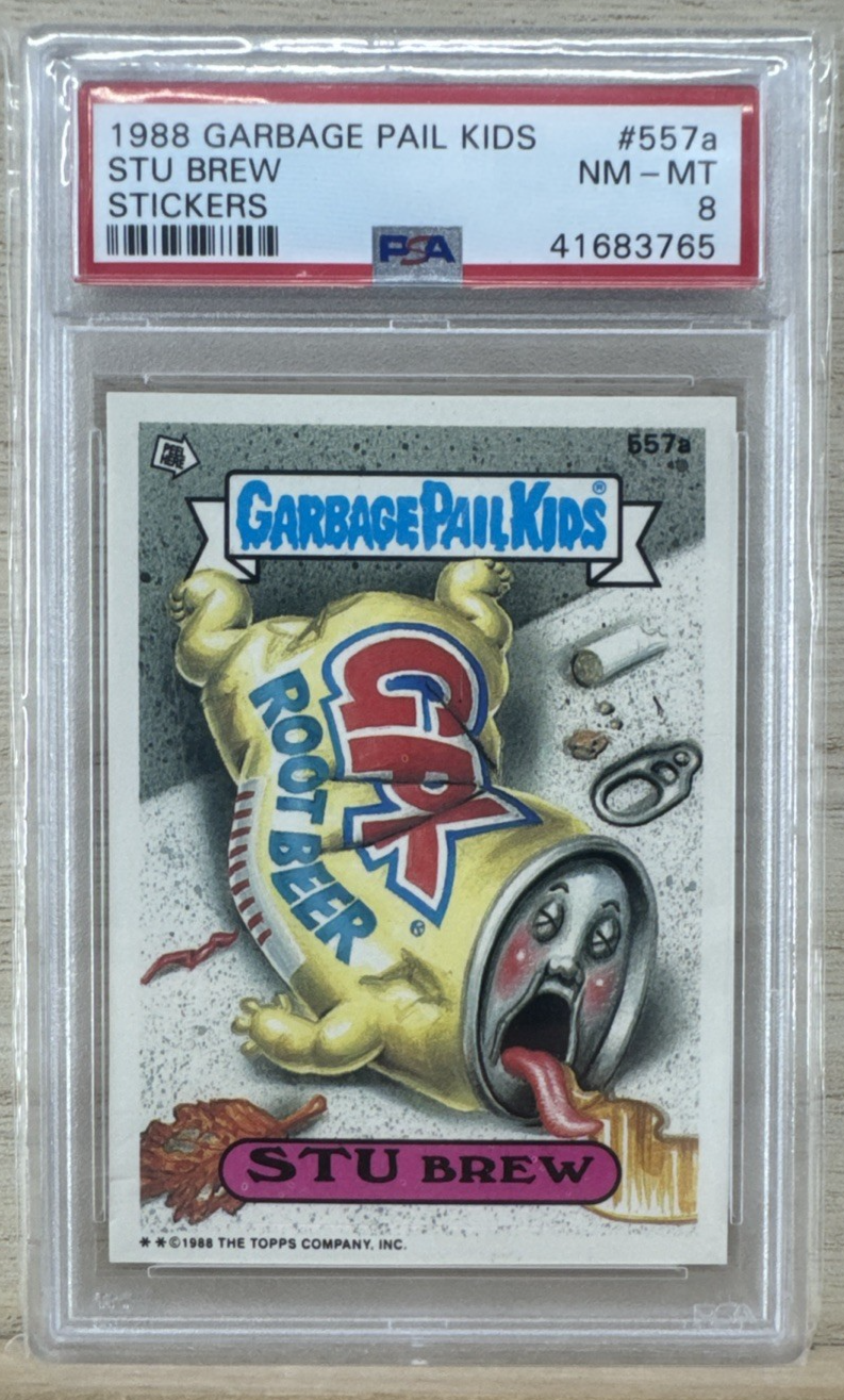 1988 Topps Garbage Pail Kids - Stu Brew #557a - PSA 8