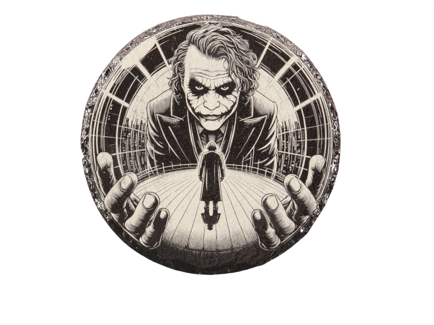 Laser Engraved Round Slate Coaster - DC4