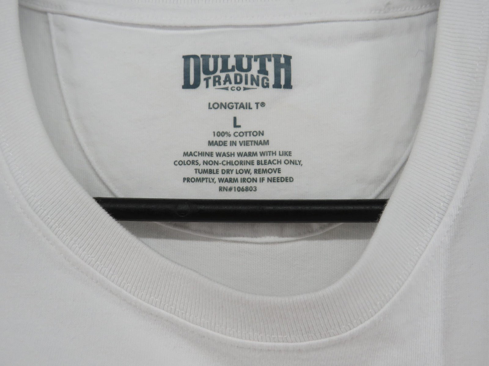 Duluth Trading Co T Shirt - Men's Large Longtail - Short Sleeve White Cotton