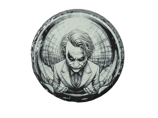 Laser Engraved Round Slate Coaster - DC2