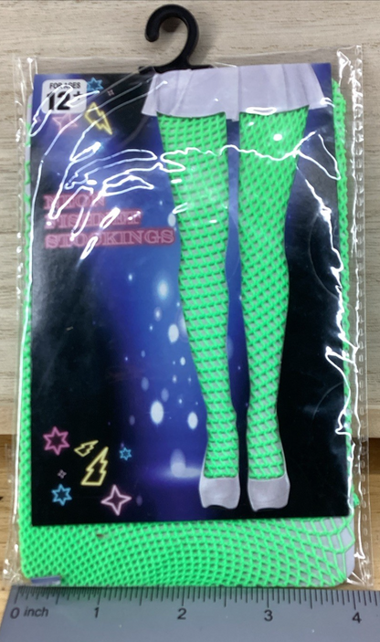 Regent Halloween Costume Neon Fishnet Stockings - Green