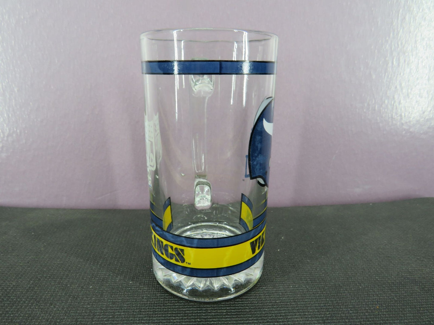 Vintage Minnesota Vikings Beer Mug Stein Tall Glass 1980s NFL