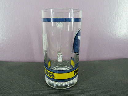 Vintage Minnesota Vikings Beer Mug Stein Tall Glass 1980s NFL