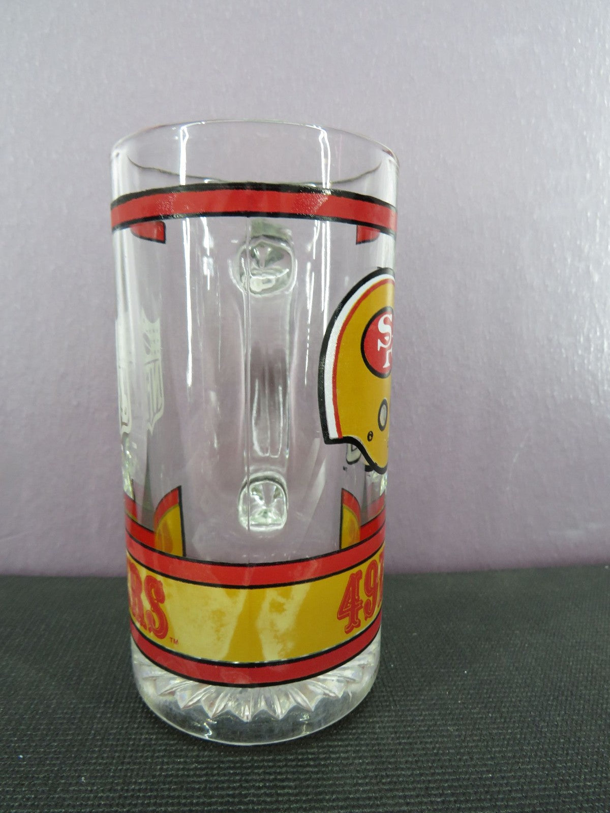 Vintage San Francisco 49ers Beer Mug Stein Tall Glass 1980s NFL