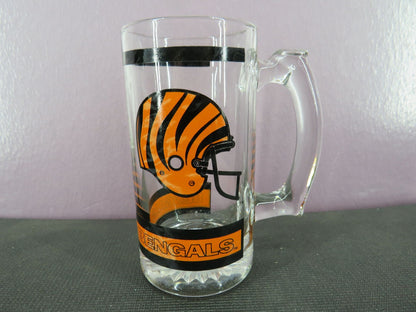 Vintage Cincinnati Bengals Beer Mug Stein Tall Glass 1980s NFL