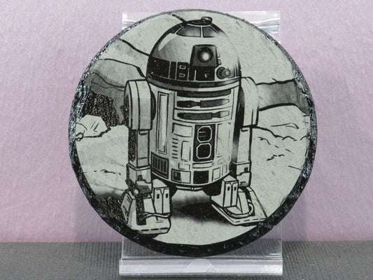 Laser Engraved Round Slate Coaster - SW13