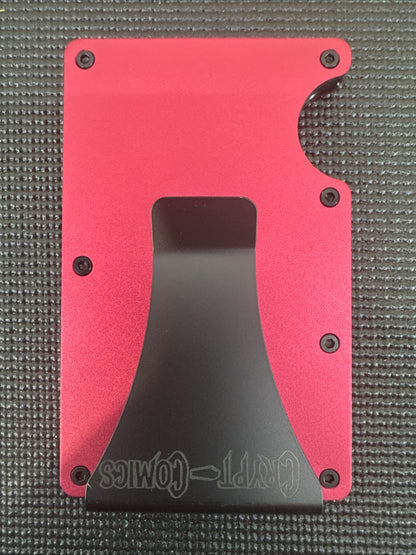 Metal Wallet - Laser Engraved - ST Red - RFID Blocking