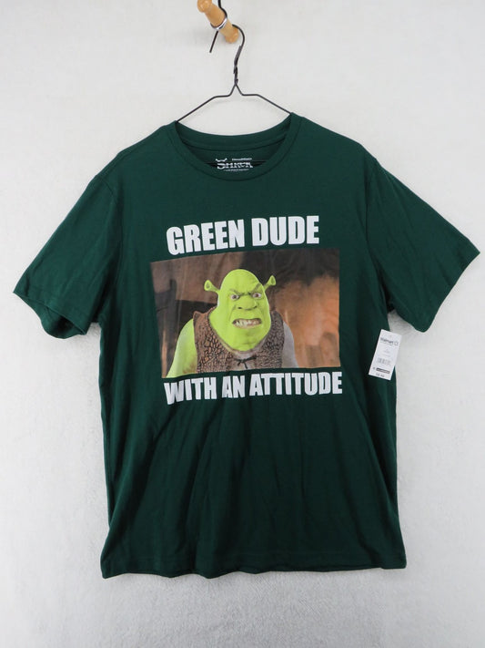 Shrek Hybrid Apparel Men's Large Green Dude With An Attitude Graphic T-Shirt0