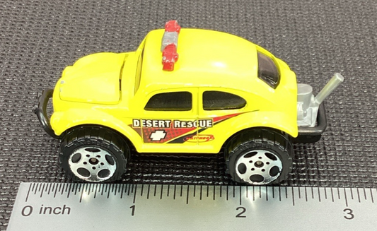 2000 Matchbox - Volkswagen Beetle 4x4 Baja Bug Yellow Car - Sand Desert Rescue