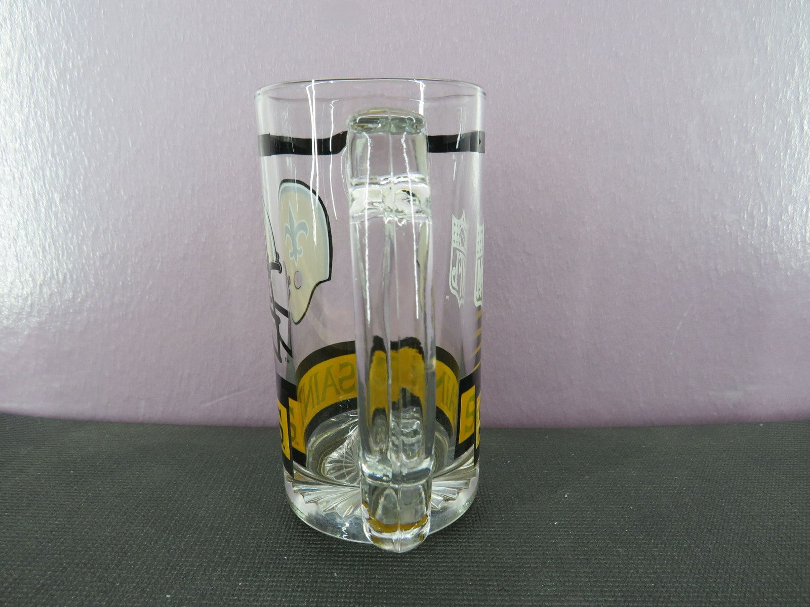 Vintage New Orleans Saints Beer Mug Stein Tall Glass 1980s NFL