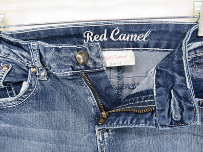 Red Camel Jeans Women's Size 13 - Embroidered Back Pocket Rhinestone Blue