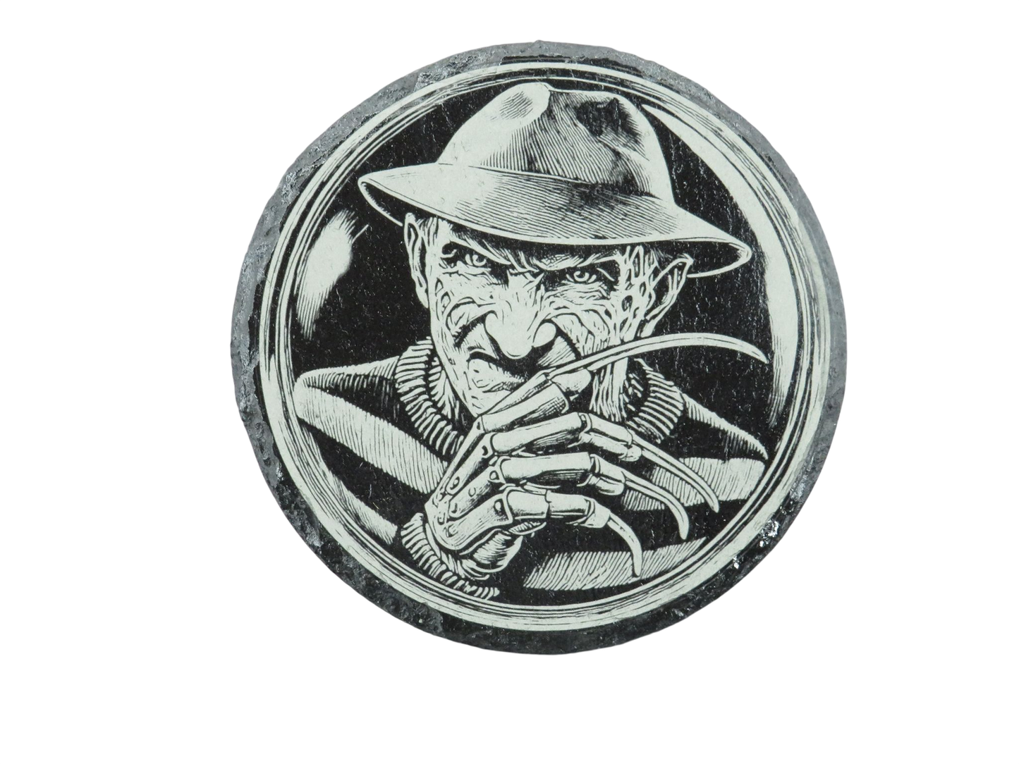 Laser Engraved Round Slate Coaster - FR2