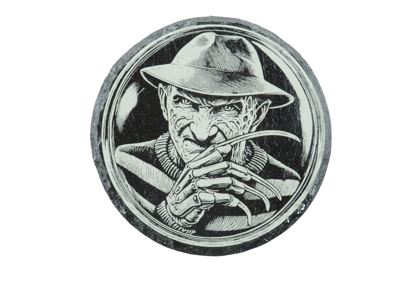 Laser Engraved Round Slate Coaster - FR2
