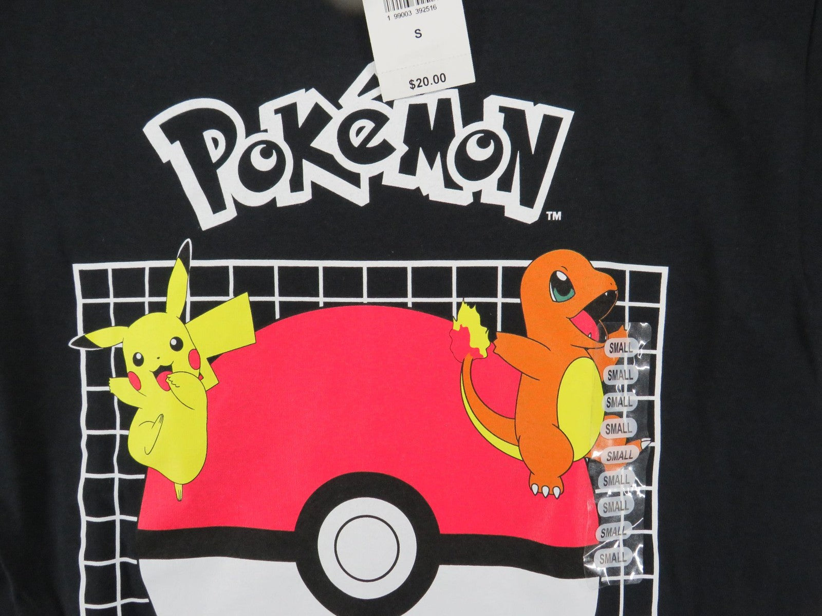 Pokemon T-Shirt - Men's Small - Pikachu Charmander Squirtle Pokeball