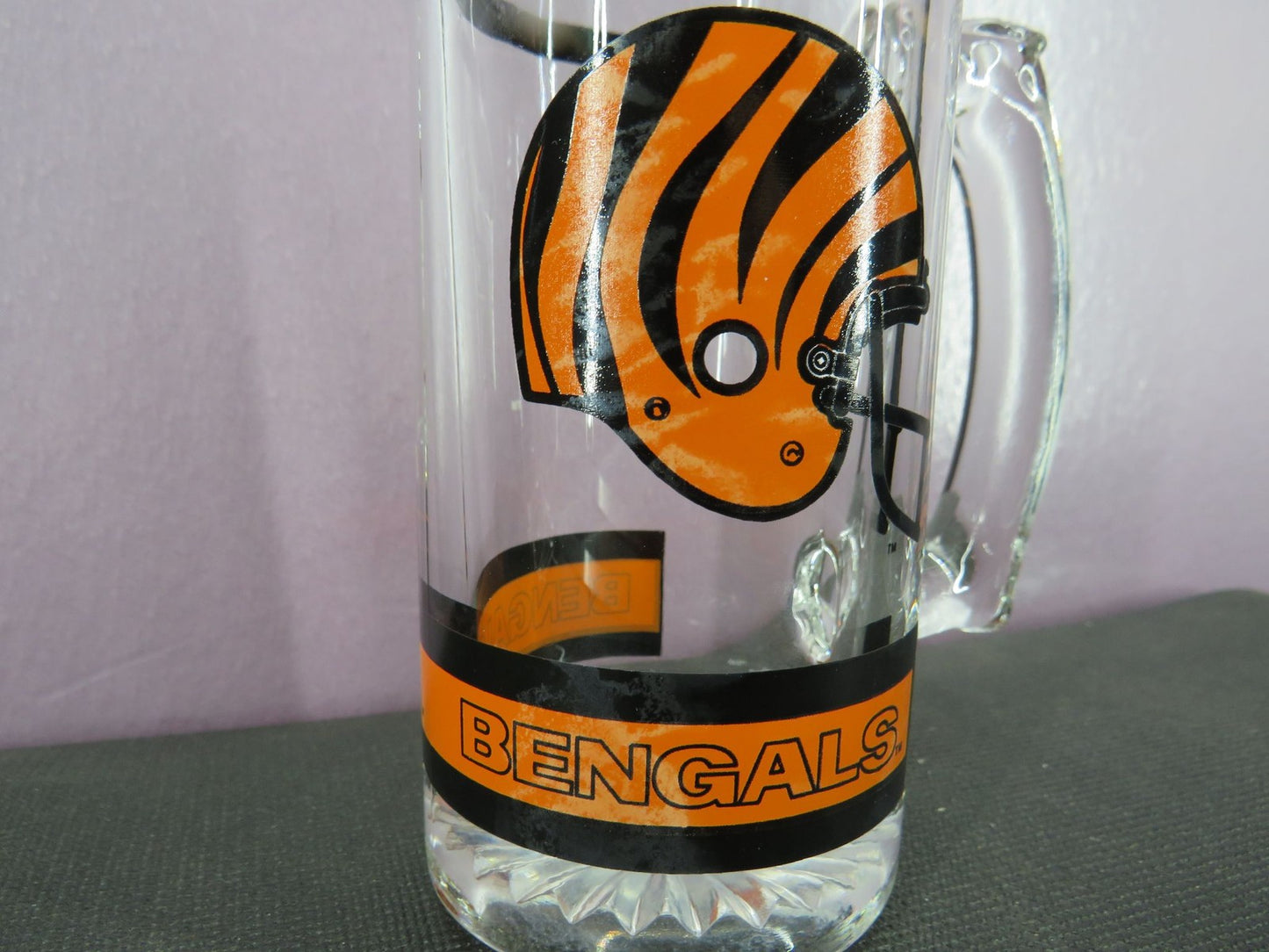Vintage Cincinnati Bengals Beer Mug Stein Tall Glass 1980s NFL