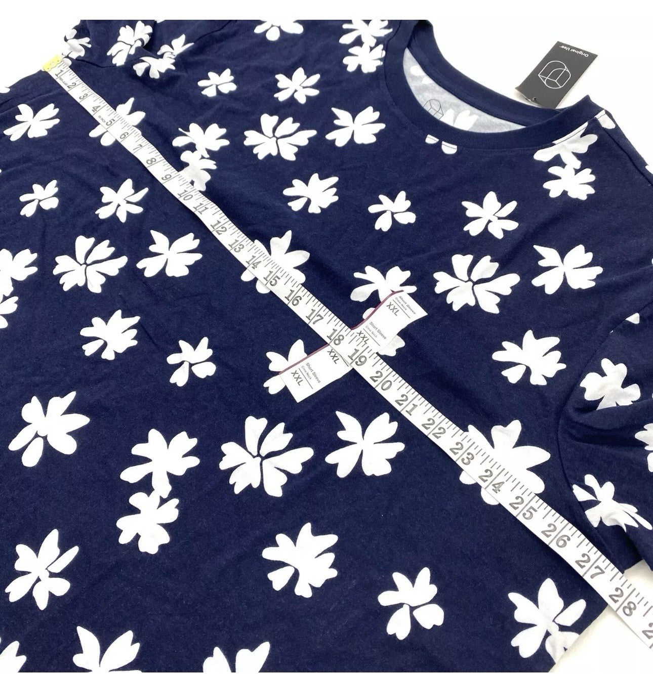 Original Use - Size XXL Crew Neck Short Sleeve T-Shirt Floral Navy