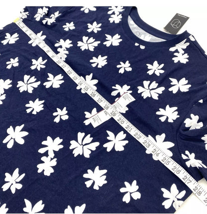 Original Use - Size XXL Crew Neck Short Sleeve T-Shirt Floral Navy