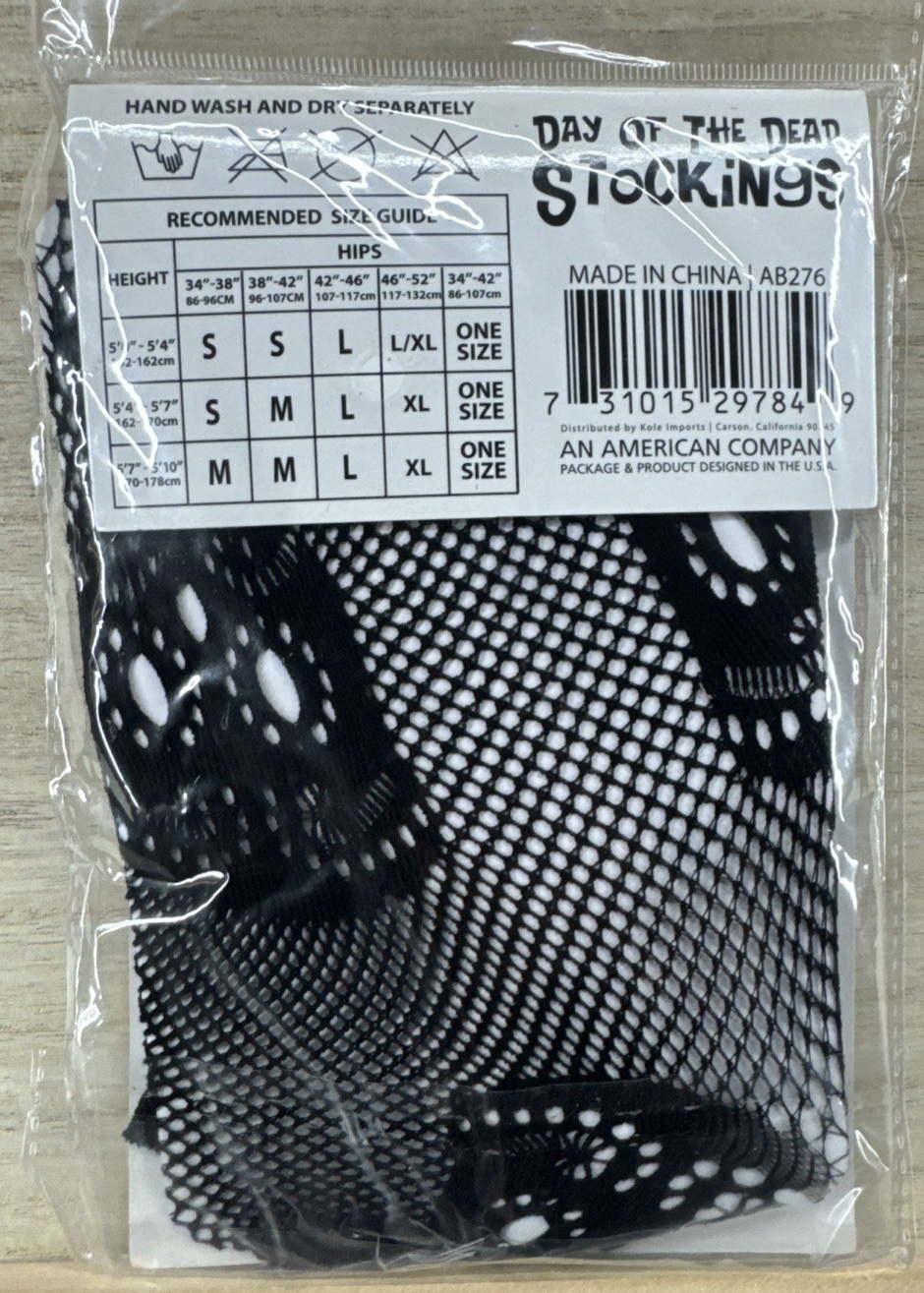 Day of the Dead - Skull Design - Adult Size Stockings