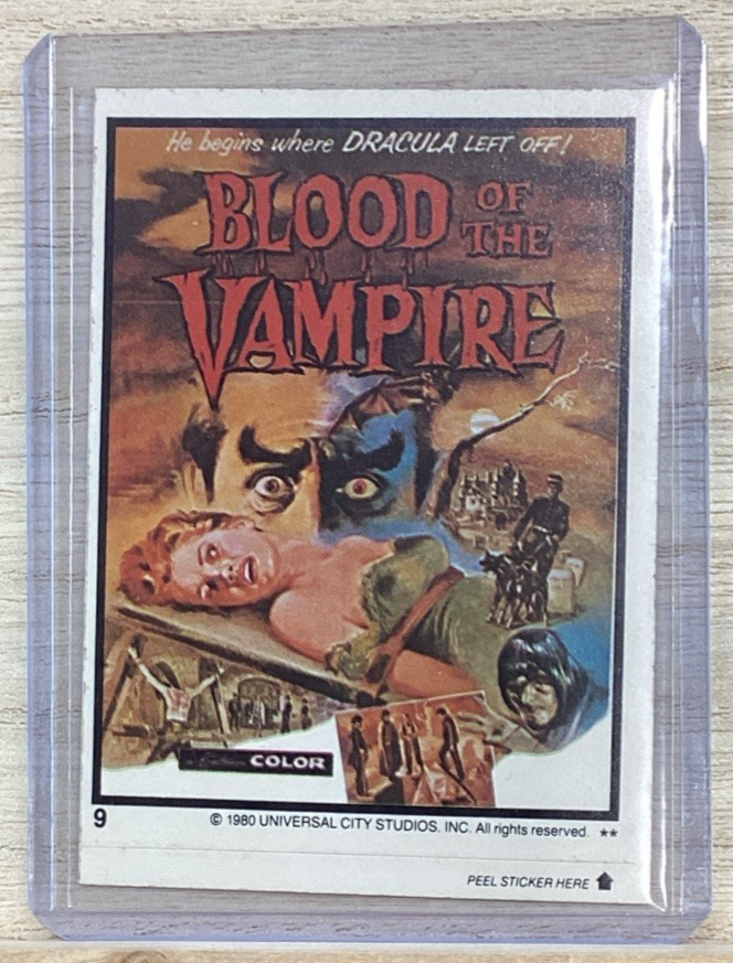 1980 Universal Studios Monster Hall of Fame Sticker Card #9 Blood of the Vampire