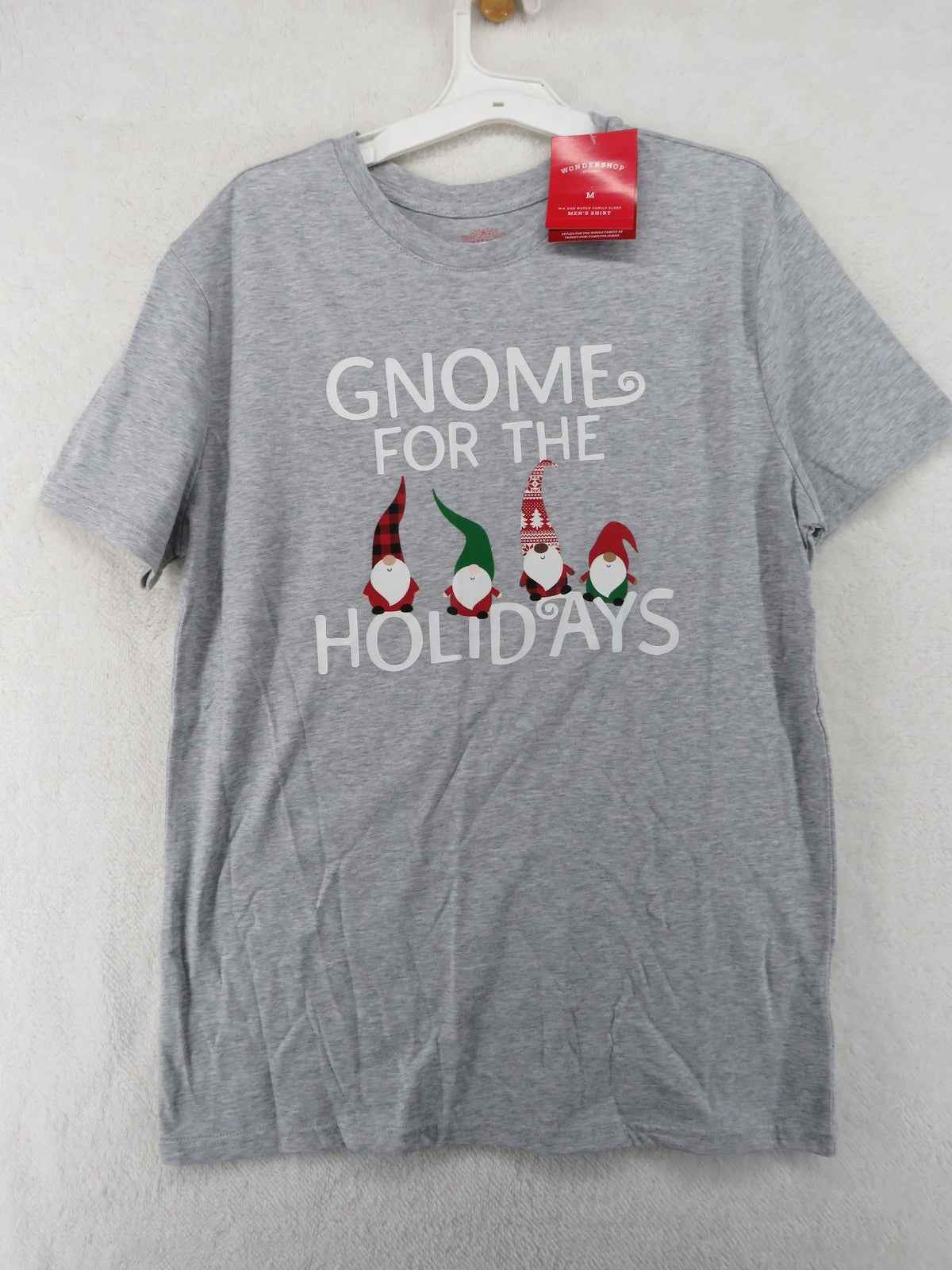 Gray T-Shirt GNOME FOR THE HOLIDAYS S-XXL Unisex Matching Christmas Shirts0