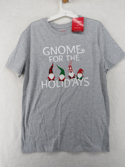 Gray T-Shirt GNOME FOR THE HOLIDAYS S-XXL Unisex Matching Christmas Shirts0