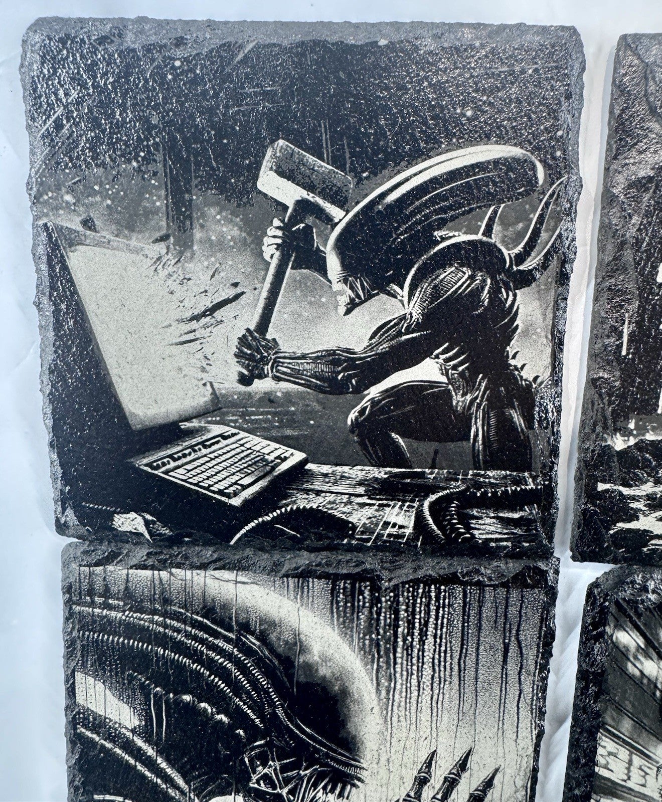 Slate Coaster Set Of 4 - Alien