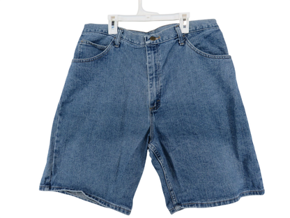Wrangler Jeans Shorts Mens 38 Relaxed Fit Blue Denim Classic Five Pocket Casual