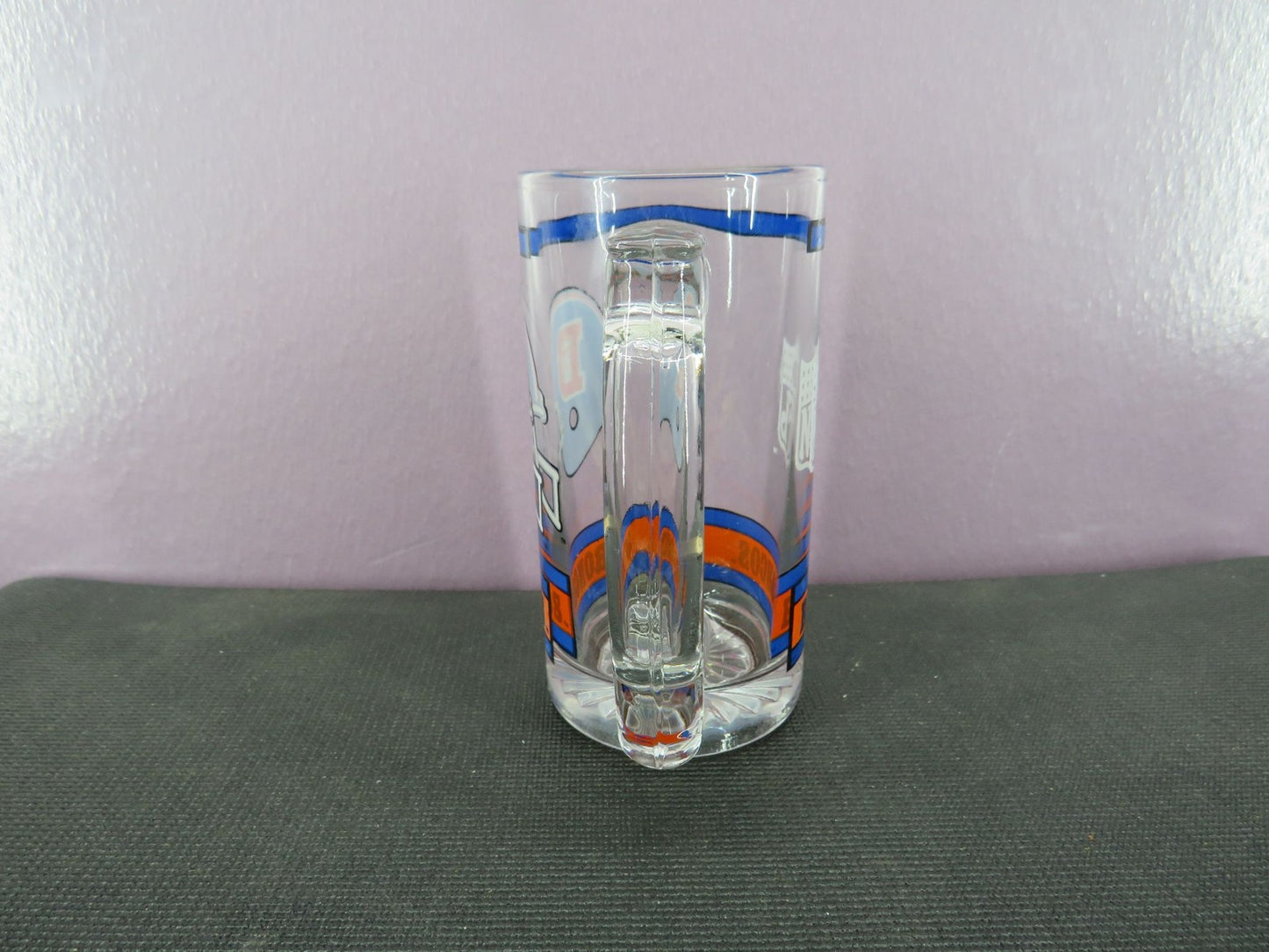 Vintage Denver Broncos Beer Mug Stein Tall Glass 1980s NFL