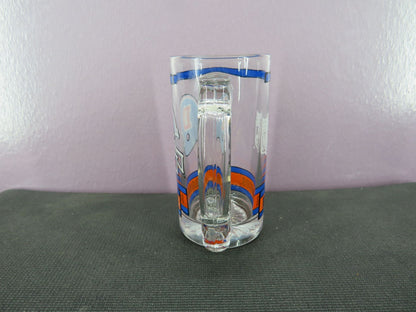 Vintage Denver Broncos Beer Mug Stein Tall Glass 1980s NFL