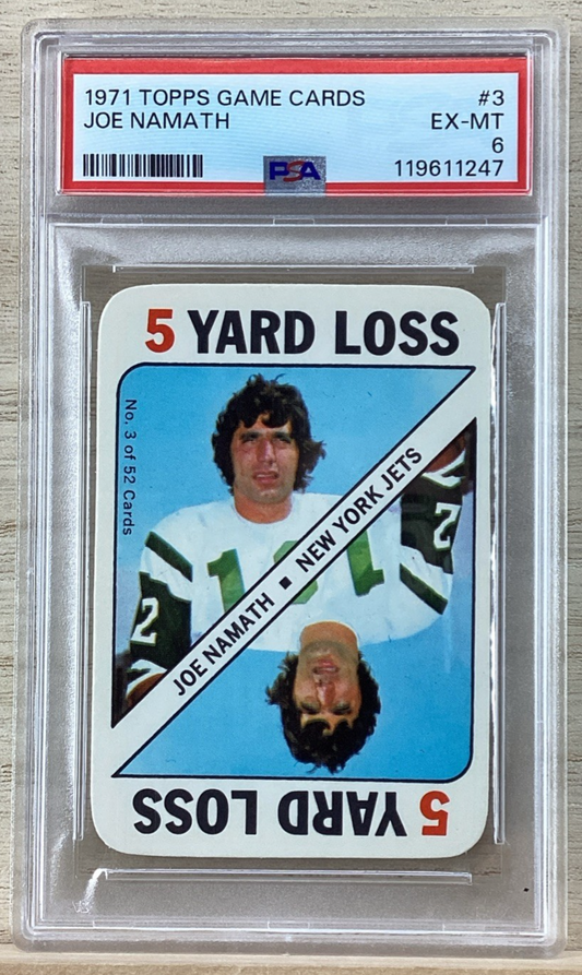 1971 Topps Game Cards - JOE NAMATH #3 - PSA 6