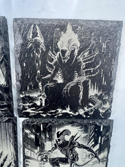 Slate Coaster Set Of 4 - Alien