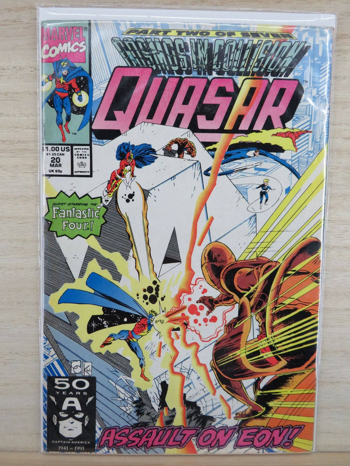 Quasar #20 Mar 1991 Assault On Eon! - Marvel Comic