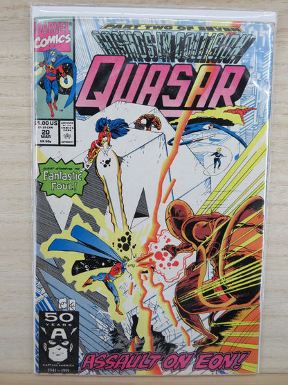 Quasar #20 Mar 1991 Assault On Eon! - Marvel Comic