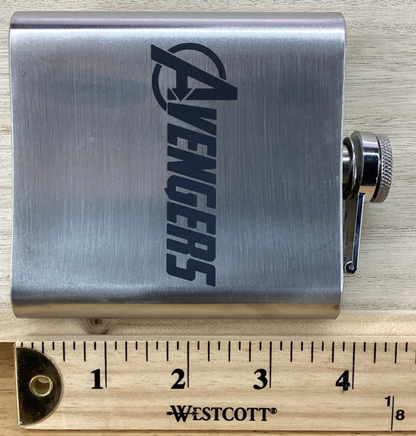Laser Engraved 6 oz Stainless Steel Flask - A