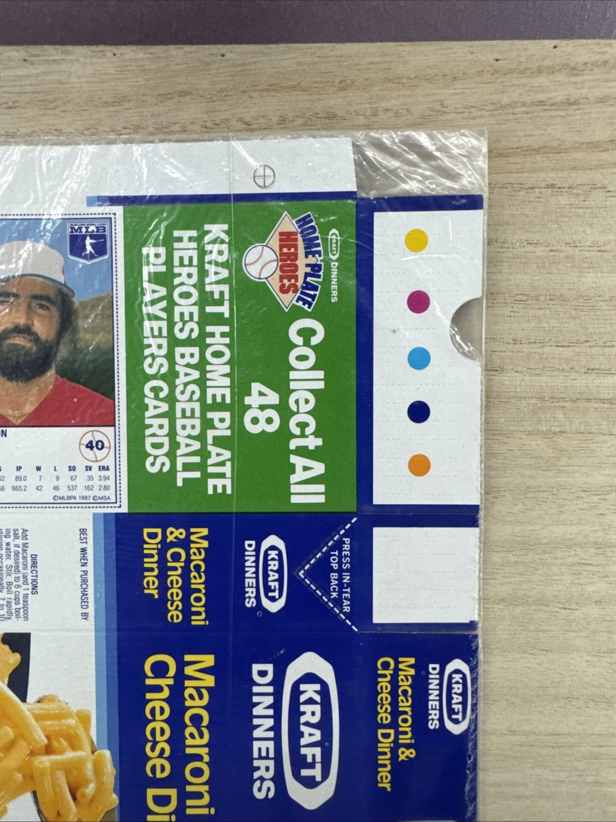 1987 Kraft Home Plate Heroes Never Folded Panel - Alvin Davis Jeff Reardon