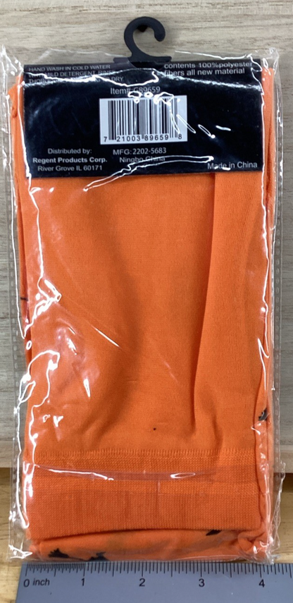 Orange With Black Witches On A Broom Print Tights1