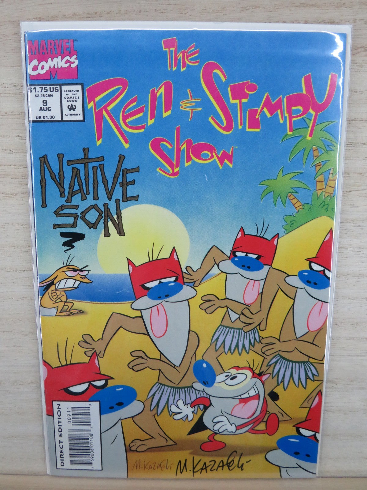 THE REN & STIMPY SHOW COMIC #9 NATIVE SON SIGNED BY MIKE KAZALEH with COA