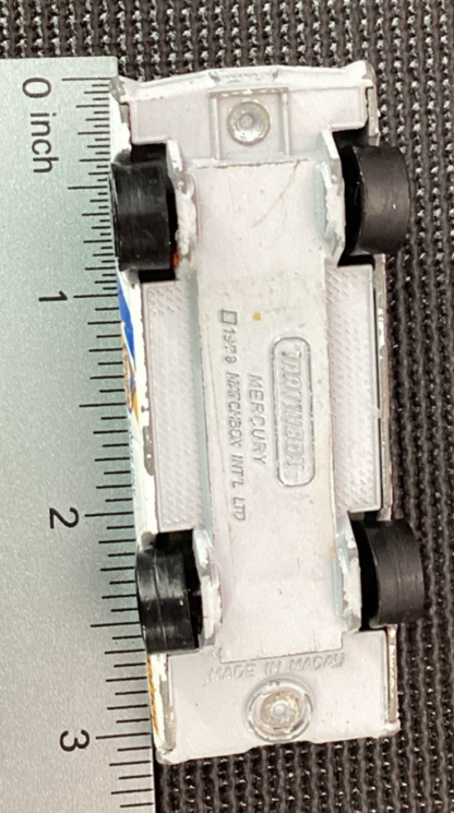 1978 Matchbox White Mercury R15 State Police Die Cast Car