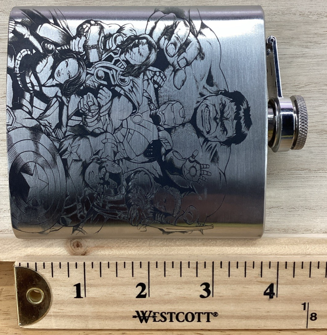 Laser Engraved 6 oz Stainless Steel Flask - A