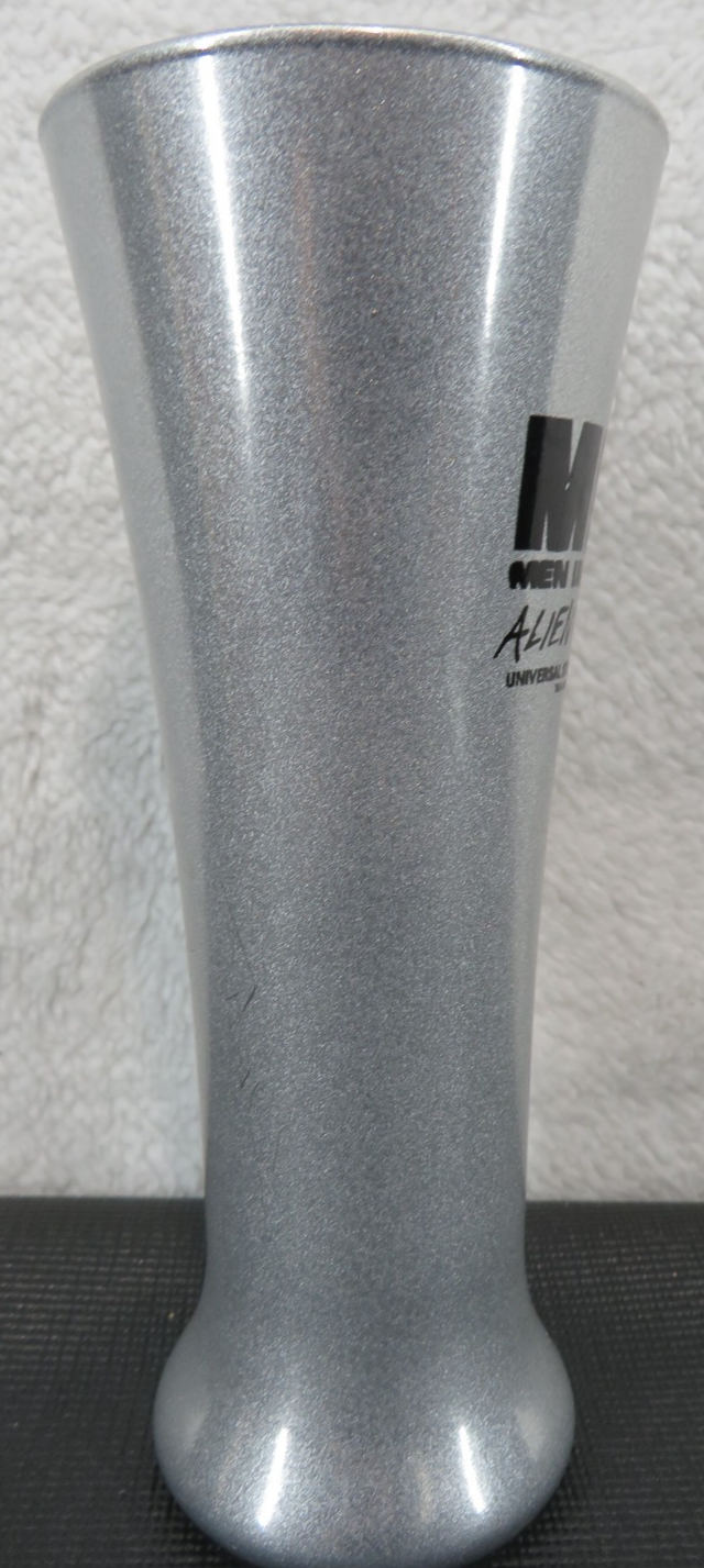 Universal Studios Silver Alloy Men In Black MIB Alien Attack Fluted Drink Glass