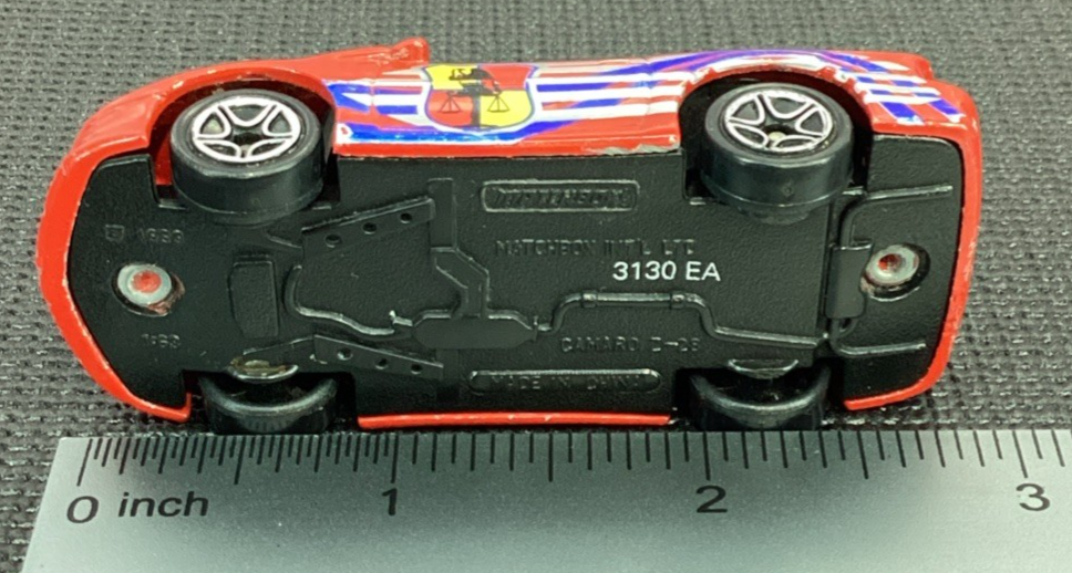1993 Matchbox Red Chevy Camaro Z-28 Police Car with Shield