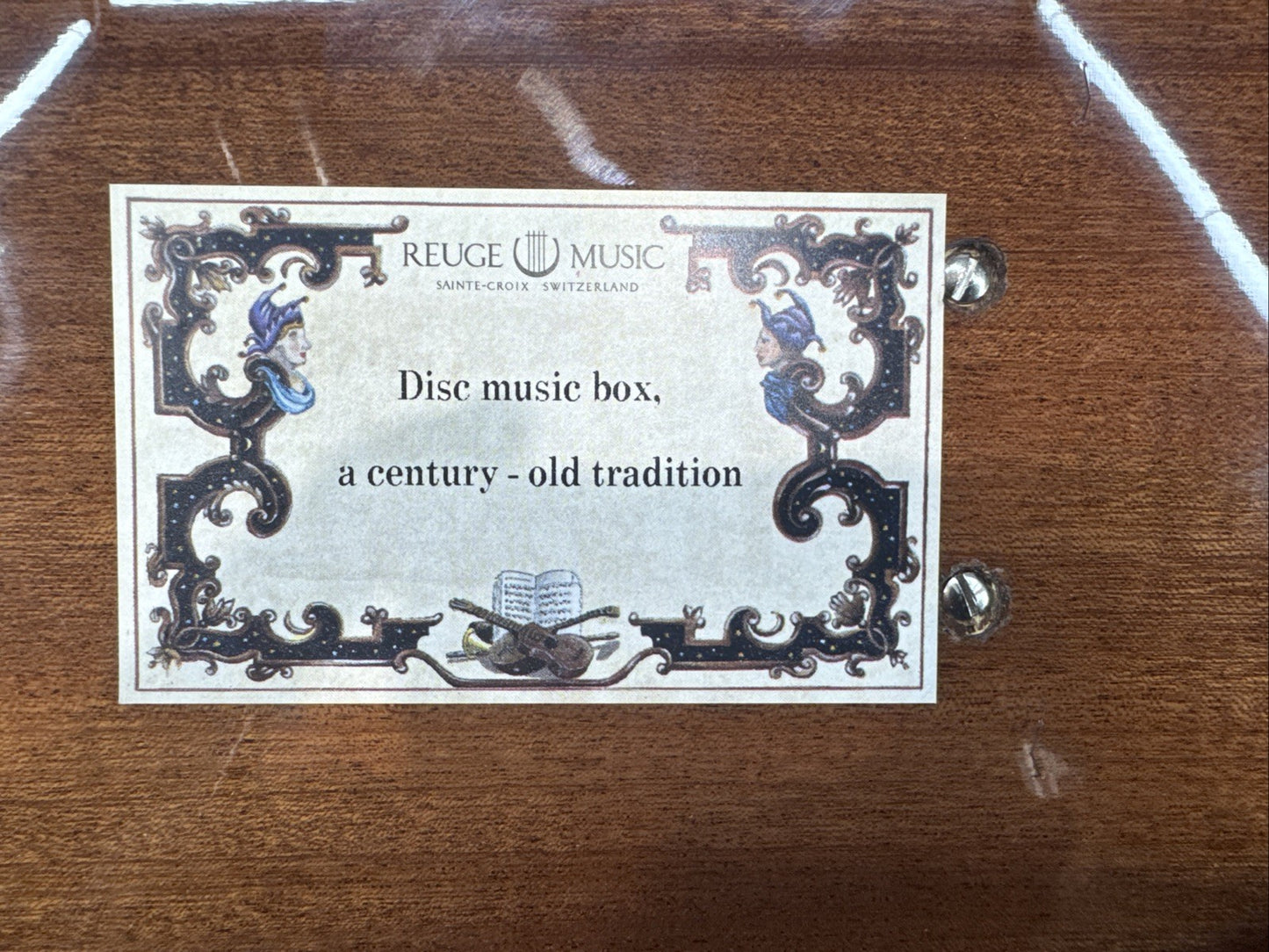Reuge Music Disc Music Box With Extra Discs Hand Made 12-1/2" x 8" x 4"