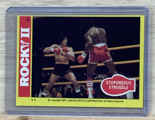 1979 Topps Rocky II Trading Card - Stupendous Struggle #51