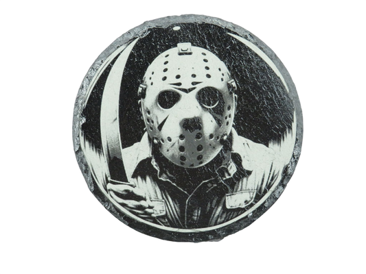 Laser Engraved Round Slate Coaster - J3