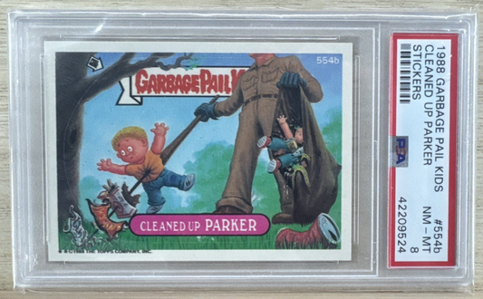 1988 Topps Garbage Pail Kids - Cleaned Up Parker #554b - PSA 8