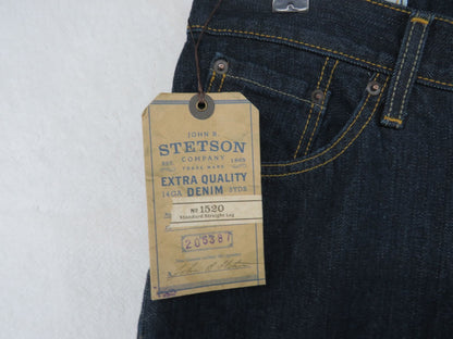 John B Stetson Jeans Men's W30 L36 Standard Straight Leg Indigo Work Denim 1520