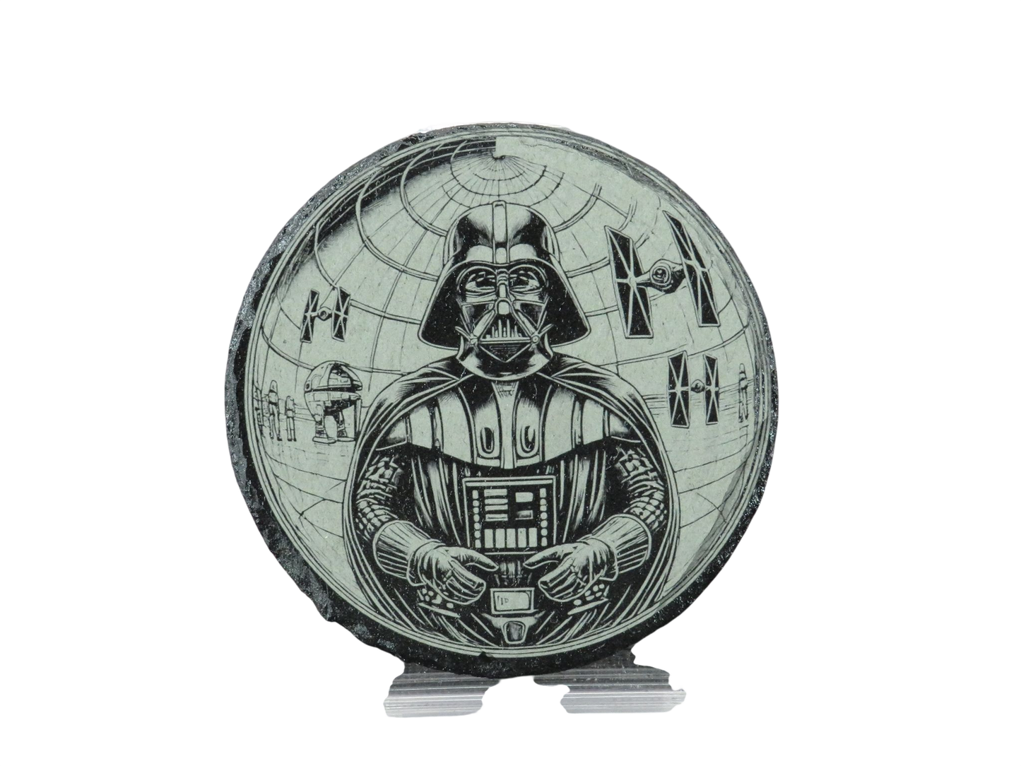 Laser Engraved Round Slate Coaster - SW7